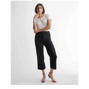 Quince cropped black denim pants. Size 25. Worn twice